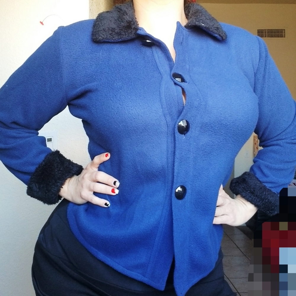Vintage jacket with furr collar and sleeves